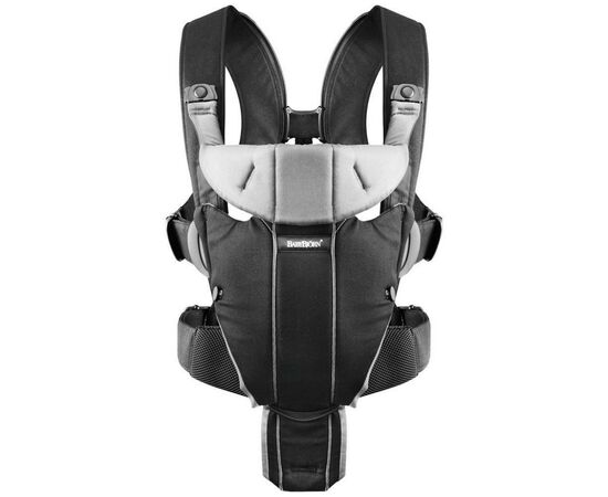 Рюкзак-переноска Baby Bjorn Baby Carrier Miracle Cotton Mix Black/Silver (96065)