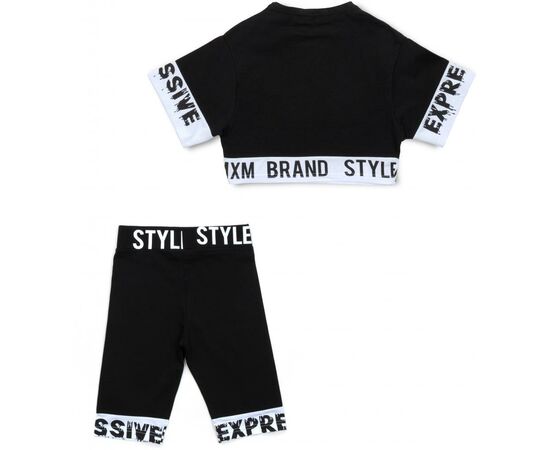 Футболка детская A-Yugi с капри (7015-140G-black), изображение 4 Футболка детская A-Yugi с капри (7015-140G-black), изображение 4