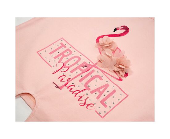 Футболка детская Smile с фламинго (3130-122G-peach), изображение 3 Футболка детская Smile с фламинго (3130-122G-peach), изображение 3