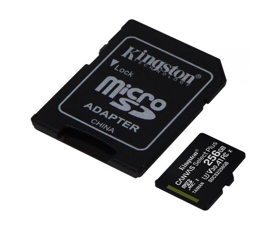 Карта памяти Kingston 256GB microSD class 10 A1 Canvas Select Plus (SDCS2/256GB), изображение 2 Карта памяти Kingston 256GB microSD class 10 A1 Canvas Select Plus (SDCS2/256GB), изображение 2