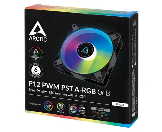 Кулер для корпуса Arctic P12 PWM PST A-RGB (ACFAN00231A), изображение 4 Кулер для корпуса Arctic P12 PWM PST A-RGB (ACFAN00231A), изображение 4