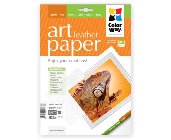 Фотопапір ColorWay LT ART 230г/м, glossy leather, 10sh, OEM (PGA230010LLT_OEM)