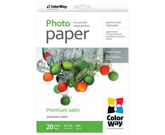 Фотобумага ColorWay LT Premium Satin Photo Paper, 20sh, OEM (PS260020LT_OEM)