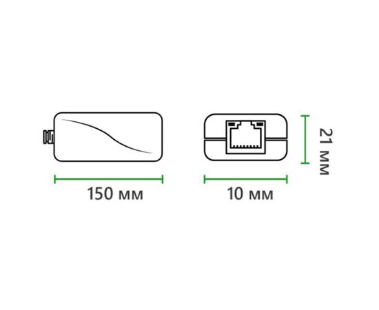 Адаптер PoE Greenvision POE 48-12V (6545), изображение 3