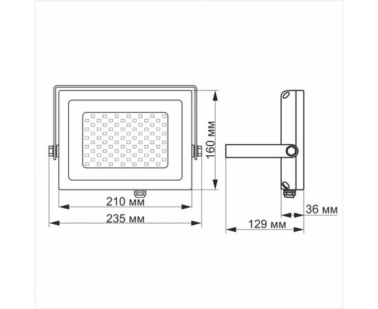 Прожектор Videx LED PREMIUM 50W 5000K 220V White (VL-F505W), изображение 3 Прожектор Videx LED PREMIUM 50W 5000K 220V White (VL-F505W), изображение 3