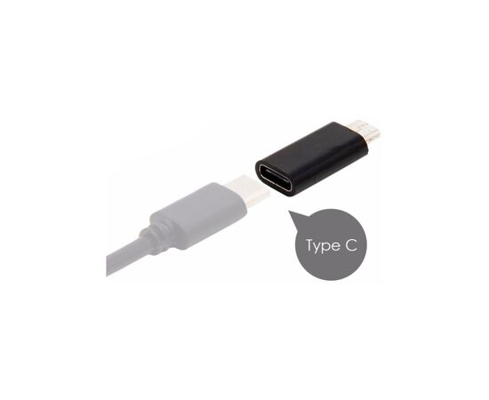 Переходник Lapara Micro USB Male to USB 3.1 Type-C Female black (LA-MaleMicroUSB-TypeC-Female black), изображение 2 Переходник Lapara Micro USB Male to USB 3.1 Type-C Female black (LA-MaleMicroUSB-TypeC-Female black), изображение 2