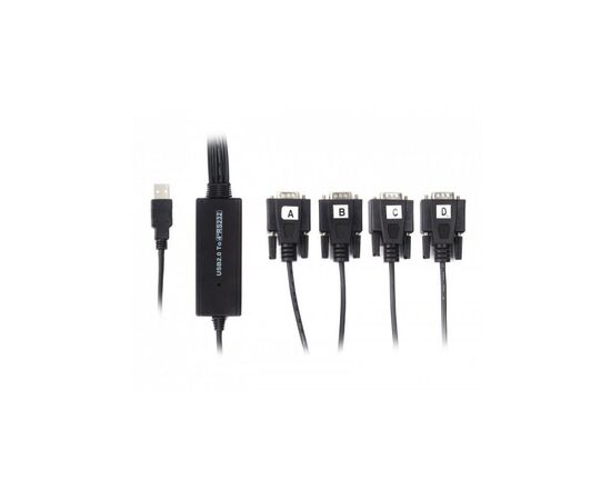 Переходник USB 2.0 to 4хCOM (9+25pin) 1.4m Viewcon (VE671)