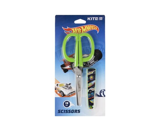 Ножницы Kite в футляре Hot Wheels, 13 см (HW21-124)