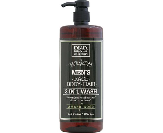 Гель для душа Dead Sea Collection Amber Wood мужской 3 в 1 для тела, волос и лица 1000 мл (7290102256976)