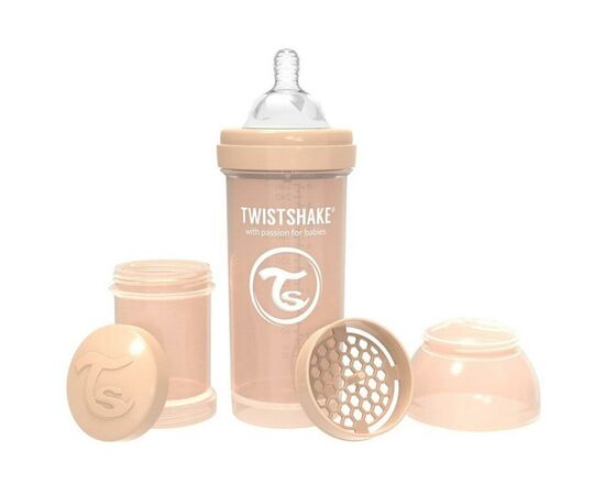 Бутылочка для кормления Twistshake антиколиковая 260 мл, бежевая (69867), изображение 2