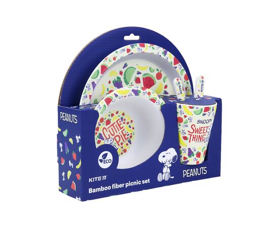 Набор детской посуды Kite Snoopy из бамбука 5 предметов (SN21-313), изображение 2 Набор детской посуды Kite Snoopy из бамбука 5 предметов (SN21-313), изображение 2