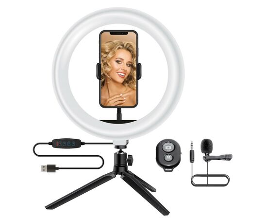 Набор блогера ACCLAB AL-LR101MB 4in1 Ring of Light, Holder, mic., Bluetooth butto (1283126502057)