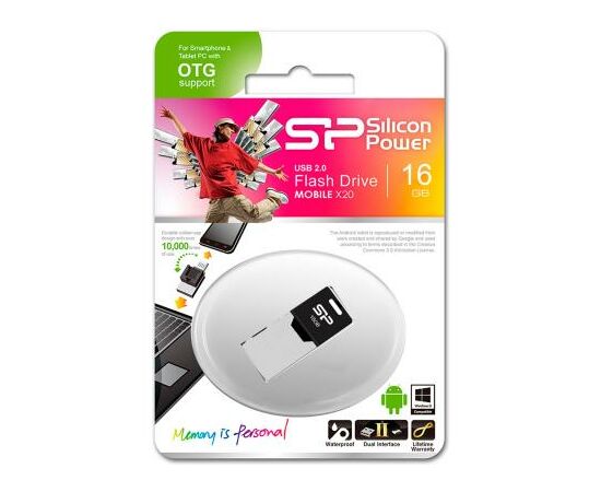 USB флеш накопитель Silicon Power 16GB Mobile X20 USB 2.0 (SP016GBUF2X20V1K), изображение 4 USB флеш накопитель Silicon Power 16GB Mobile X20 USB 2.0 (SP016GBUF2X20V1K), изображение 4