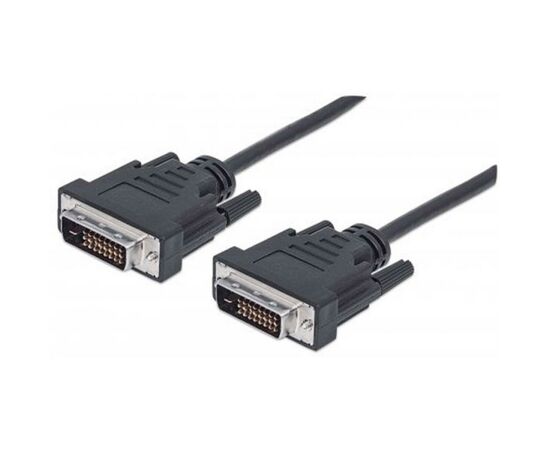 Кабель мультимедийный DVI to DVI 24+1pin, 1.8m Manhattan (328838)