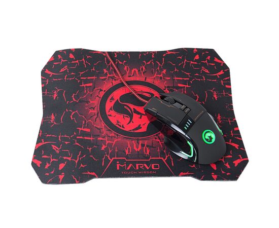 Мишка Marvo G909L USB з ігровою поверхнею G1 Black (G909L+G1), зображення 2 Мишка Marvo G909L USB з ігровою поверхнею G1 Black (G909L+G1), зображення 2