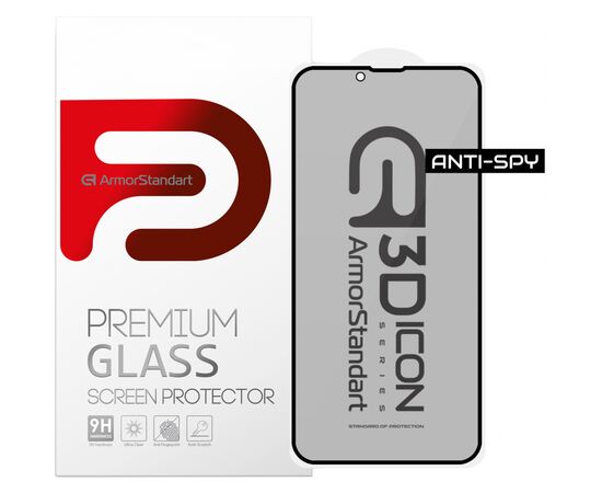 Стекло защитное Armorstandart Icon 3D Anti-spy для Apple iPhone 13/13 Pro Black (ARM60980)