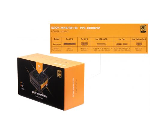Блок питания Vinga 1000W (VPS-1000GV2), изображение 4 Блок питания Vinga 1000W (VPS-1000GV2), изображение 4