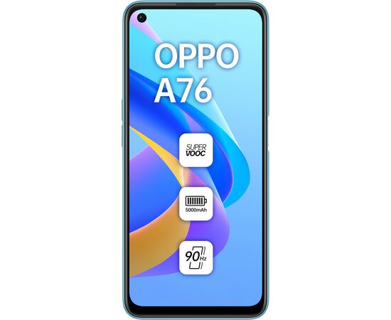 Мобильный телефон Oppo A76 4/128GB Glowing Blue (OFCPH2375_BLUE), изображение 2 Мобильный телефон Oppo A76 4/128GB Glowing Blue (OFCPH2375_BLUE), изображение 2