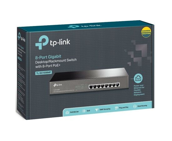 Коммутатор сетевой TP-Link TL-SG1008MP, изображение 4 Коммутатор сетевой TP-Link TL-SG1008MP, изображение 4