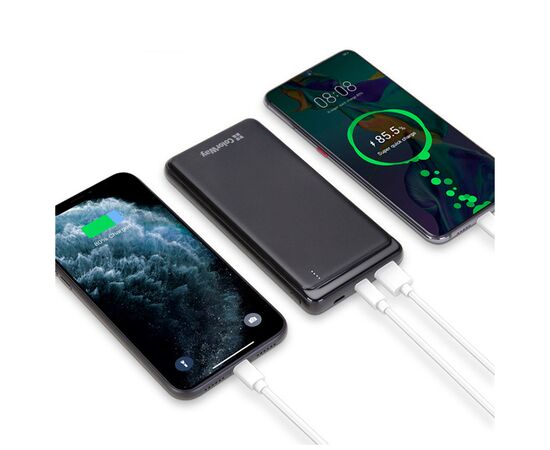 Батарея универсальная ColorWay 10 000 mAh Slim (USB QC3.0 + USB-C Power Delivery 18W) Black (CW-PB100LPG3BK-PD), изображение 8 Батарея универсальная ColorWay 10 000 mAh Slim (USB QC3.0 + USB-C Power Delivery 18W) Black (CW-PB100LPG3BK-PD), изображение 8