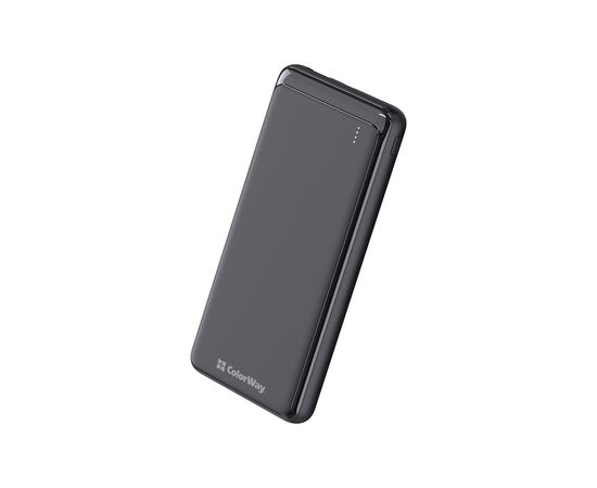 Батарея універсальна ColorWay 10 000 mAh Slim (USB QC3.0 + USB-C Power Delivery 18W) Black (CW-PB100LPG3BK-PD)