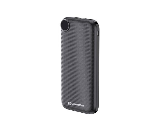 Батарея универсальная ColorWay 10 000 mAh Slim, LCD, Black (CW-PB100LPH2BK-D)