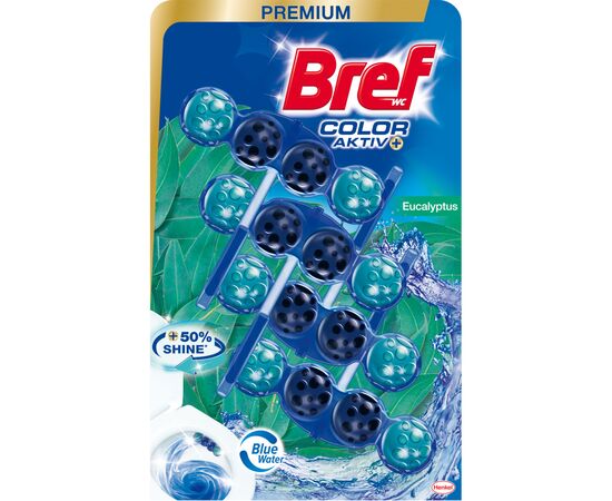 Туалетний блок Bref Кольорова вода Евкаліпт 4х50 г (9000101530636)