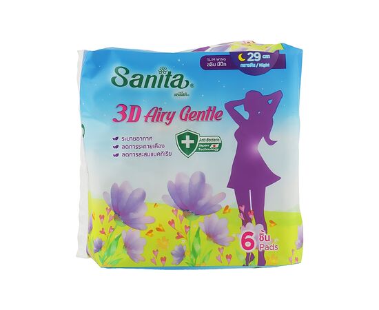 Гігієнічні прокладки Sanita 3D Airy Gentle Slim Wing 29 см 6 шт. (8850461090742)