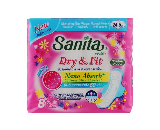 Гигиенические прокладки Sanita Dry & Fit Slim Wing 24.5 см 8 шт. (8850461090322)