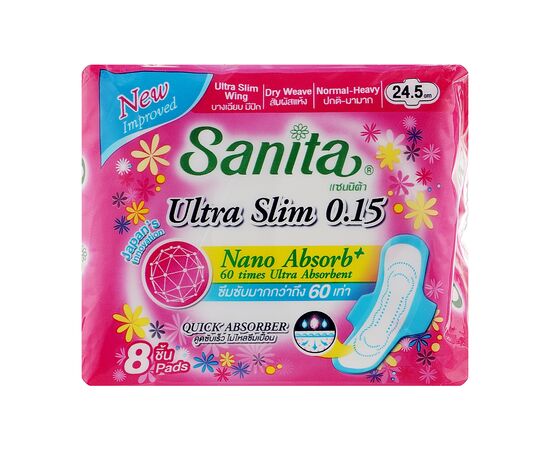 Гигиенические прокладки Sanita Dry & Fit Ultra Slim Wing 24.5 см 8 шт. (8850461601795)