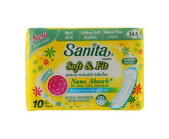 Гигиенические прокладки Sanita Soft & Fit Maxi 24.5 см 10 шт. (8850461090285)