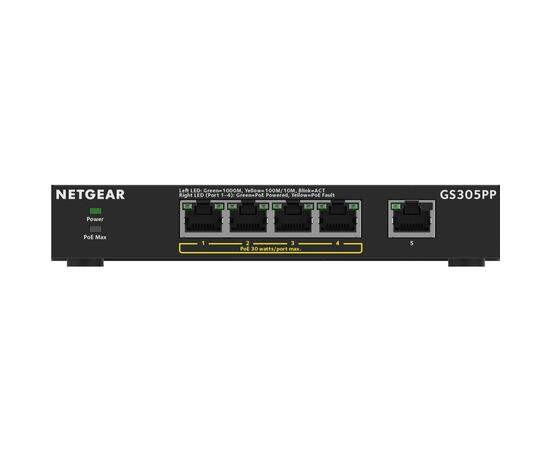 Коммутатор сетевой Netgear GS305PP-100PES, изображение 2 Коммутатор сетевой Netgear GS305PP-100PES, изображение 2
