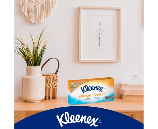 Салфетки косметические Kleenex Allergy Comfort 3 слоя в коробке 56 шт. (5029053577210), изображение 10 Салфетки косметические Kleenex Allergy Comfort 3 слоя в коробке 56 шт. (5029053577210), изображение 10
