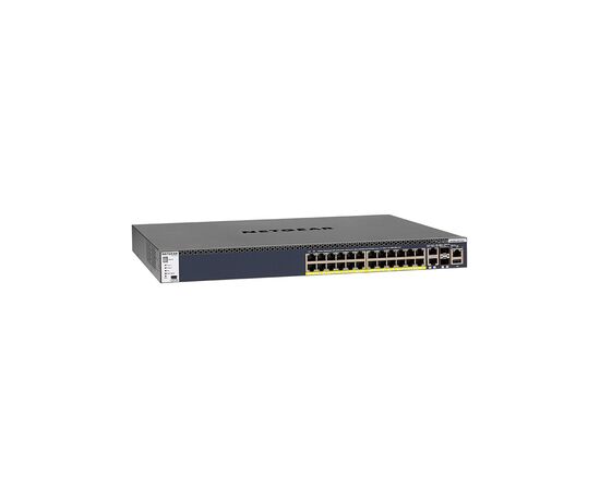 Коммутатор сетевой Netgear M4300-28G-POE+ (GSM4328PA) 24x1GE PoE+, 2x10GE, 2xSFP+, керо (GSM4328PA-100NES), изображение 3 Коммутатор сетевой Netgear M4300-28G-POE+ (GSM4328PA) 24x1GE PoE+, 2x10GE, 2xSFP+, керо (GSM4328PA-100NES), изображение 3