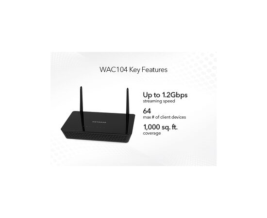 Точка доступу Wi-Fi Netgear WAC104-100PES, зображення 3 Точка доступу Wi-Fi Netgear WAC104-100PES, зображення 3