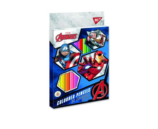 Олівці кольорові Yes Marvel 18 шт. 36 кольорів (290607)