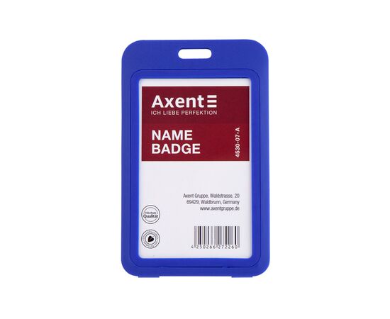 Бейдж Axent вертикальный, PP, 50х85мм, синий (4530-07-A)