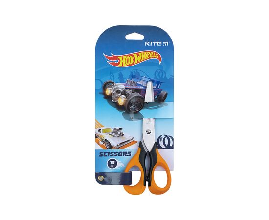 Ножиці Kite з гумовими вставками Hot Wheels, 13 см (HW21-016)