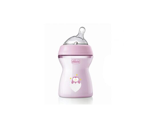 Пляшечка для годування Chicco Natural Feeling силікон середній потік 250мл рожева (81323.10)