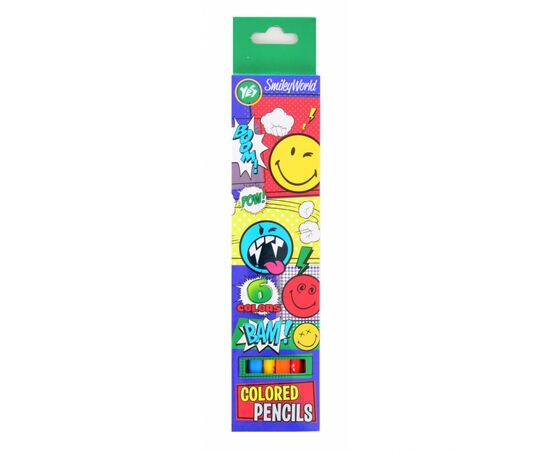 Карандаши цветные Yes "Smiley World"(blue) 6 цв (290406)