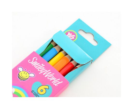 Карандаши цветные Yes "Smiley World"(pink) 6 цв (290399), изображение 2 Карандаши цветные Yes "Smiley World"(pink) 6 цв (290399), изображение 2