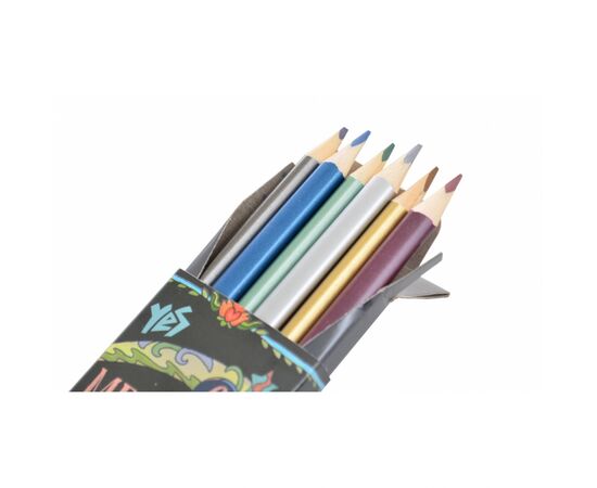 Олівці кольорові Yes металізовані 6 кол. (290374), зображення 2 Олівці кольорові Yes металізовані 6 кол. (290374), зображення 2