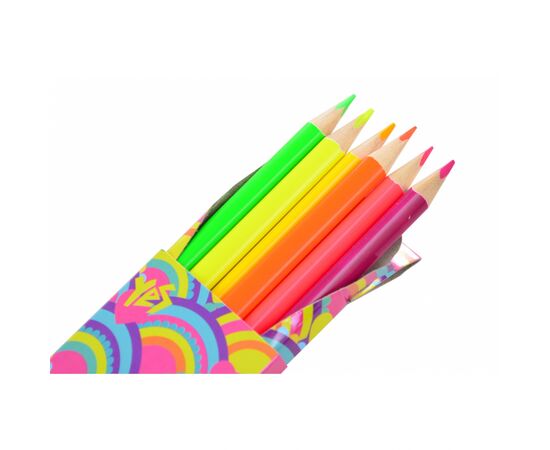 Олівці кольорові Yes неонові 6 кол. (290372), зображення 2 Олівці кольорові Yes неонові 6 кол. (290372), зображення 2