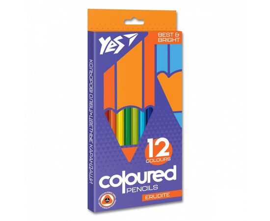 Карандаши цветные Yes Erudite 12 цв (290642)