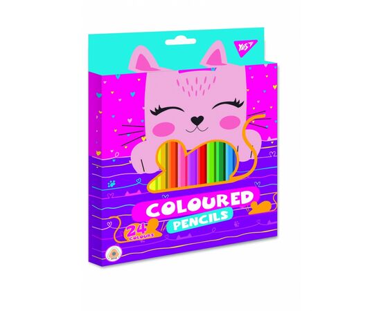 Карандаши цветные Yes Cats 24 цв (290602)