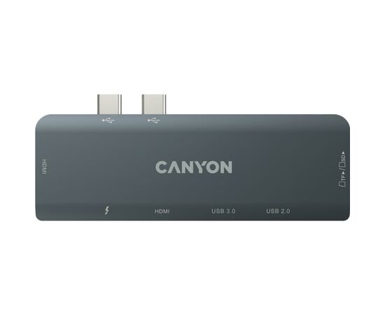 Концентратор Canyon 1*Type C PD100W+2*HDMI+1*USB3.0+1*USB2.0+1*SD+1*TF (CNS-TDS05B), изображение 2 Концентратор Canyon 1*Type C PD100W+2*HDMI+1*USB3.0+1*USB2.0+1*SD+1*TF (CNS-TDS05B), изображение 2