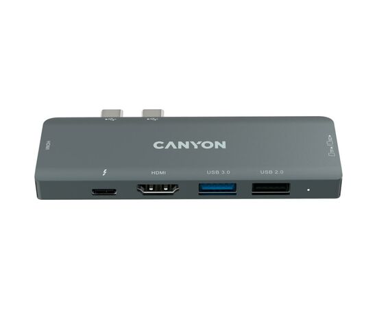 Концентратор Canyon 1*Type C PD100W+2*HDMI+1*USB3.0+1*USB2.0+1*SD+1*TF (CNS-TDS05B), изображение 3 Концентратор Canyon 1*Type C PD100W+2*HDMI+1*USB3.0+1*USB2.0+1*SD+1*TF (CNS-TDS05B), изображение 3