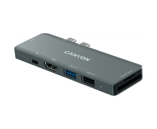 Концентратор Canyon 1*Type C PD100W+2*HDMI+1*USB3.0+1*USB2.0+1*SD+1*TF (CNS-TDS05B), изображение 4 Концентратор Canyon 1*Type C PD100W+2*HDMI+1*USB3.0+1*USB2.0+1*SD+1*TF (CNS-TDS05B), изображение 4