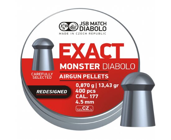 Пульки JSB Monster Redesigned 4,52 мм, 0,87 г, 400 шт/уп (546378-400)