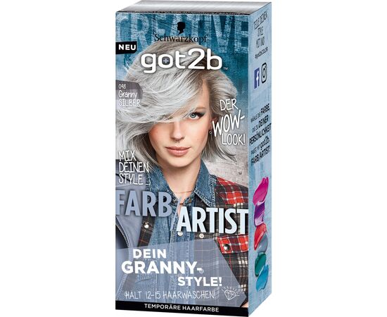 Фарба для волосся Got2b Farb Artist 098 - Срібний Металік (4015100199505)